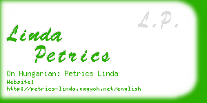 linda petrics business card